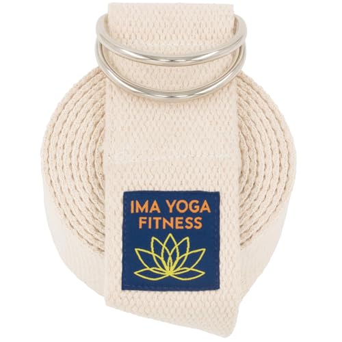 Extra-Wide 2 Inch Cotton Yoga Strap: Stretching, Physical Therapy, Exercise - color: Natural, size: 8 feet