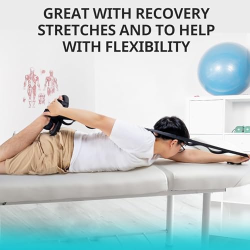 Stretching Strap Yoga Straps 10 Loops Non-Elastic Stretch Band for Pilates, Flexibility, Exercise and Gymnastics,Hamstring, Stretching with Loops for Hamstring, Calf & Back Stretcher Mobility