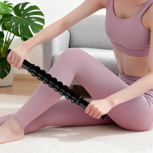 Massage Roller, Multi-Functional Body Massager, Leg Roller Stick - color: Black
