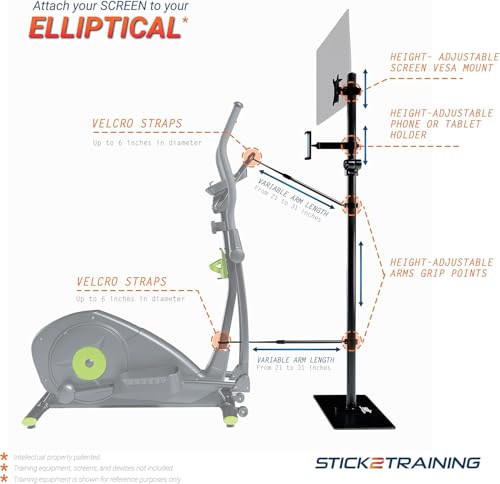 Extra Tall (72”)TV Stand for Treadmill, Exercise Bike & Elliptical – Adjustable VESA Floor Mount for 24-32" TVs – Turn Any Workout Into Screen Time, Never Skip a Training Session Again