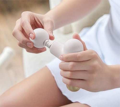 Sharper Image Powerboost Mini Deep Tissue Massage Gun, Powerful & Compact - color: Vanilla and Gold