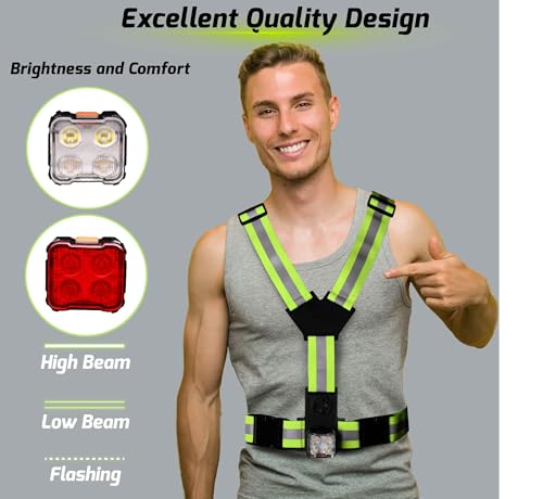 Running Light Vest - Lighted Vest for Night Walking with Rechargeable LEDs