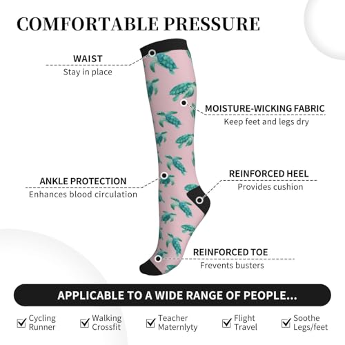 Graduated Compression Socks Knee High For Women Men Athletic - color: 1