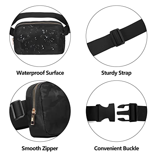 VOROLO Fanny Pack For Women And Men Crossbody Bag Belt Bag Camo Black - color: Camo Black