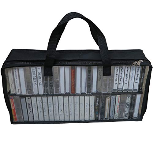 Evelots Cassette Tape Storage Bag, Holds 200 Tapes with Handles - size: 4-Pack (Holds 200), style: Cassette Tape Bag