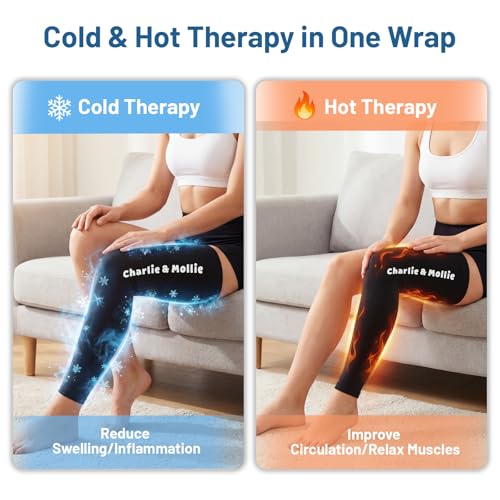 Full Leg Ice Pack Wrap with 360° Coverage for Injuries Reusable (Medium) - size: Medium