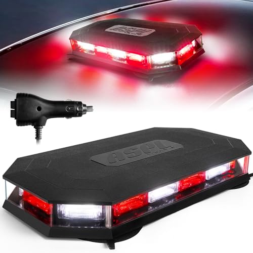 ASPL 16.5 Inch Roof Top Beacon Warning Strobe Light for Trucks Red White - color: Red/White
