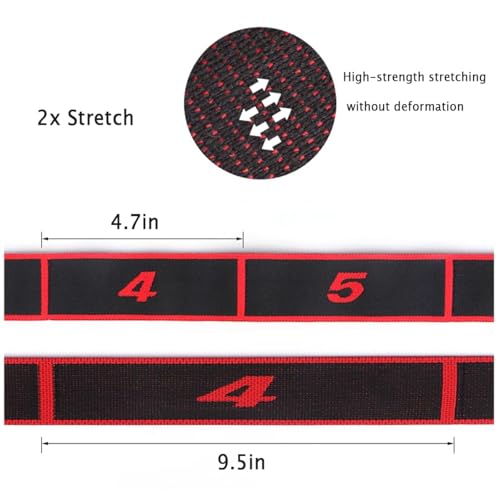 Number Stretch Resistance Band with Clear Markings Stretch Strap Fitness Resistance Band for Stretching and Yoga Elastic Exercise Band with Loops，Elastic Training Bands for Flexibility - size: about 31.5~33.5IN