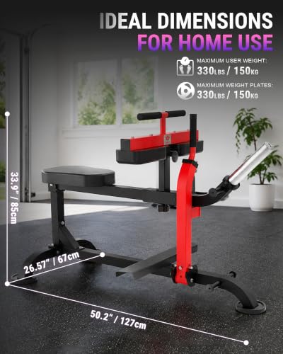 HVO Seated Calf Raise Machine,Dual Resistance System 660LBS - color: Red