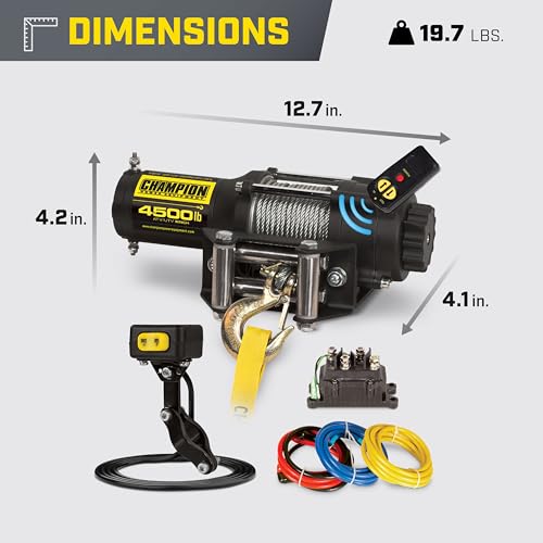 Champion Power Equipment 4500-lb. ATV/UTV Wireless Winch Kit