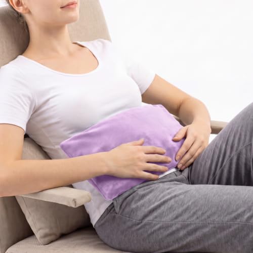 Microwavable Heating Pad with Washable Cover, 8 x 18 Microwave Heating Pad for Neck and Shoulders, Moist Heat Bean Bag Warm Compress for Knee, Joints, Wrist, Abdomen (Purple) - color: 8 X 18" Purple - 1 Pack