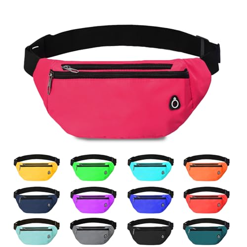 Fanny Pack for Women Men,Crossbody Water Resistant Sports Waist Bag Pack - color: 1pack-rosepink