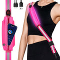 Fitense LED Reflective Belt Sash - 5 Lights Colors & 3 Light Modes High Visibility Night Safety Belt, Rechargeable Light Up Running Gear Adjustable Vest Straps for Runners Walkers Men Women - color: Pink, style: Pouch