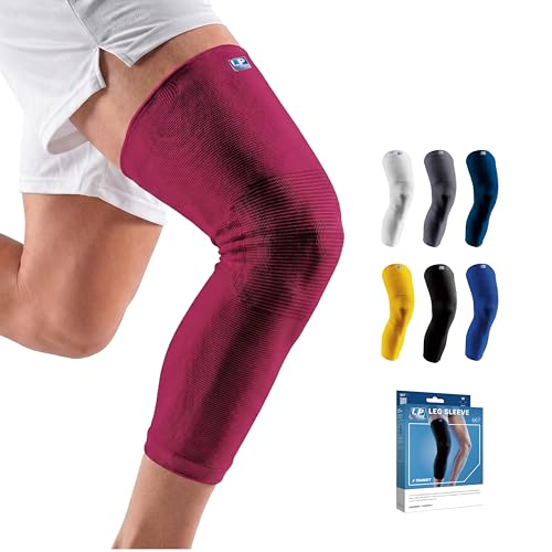 LP 667 Full Length Compression Leg Sleeve for Men & Women - color: Burgundy, size: Small