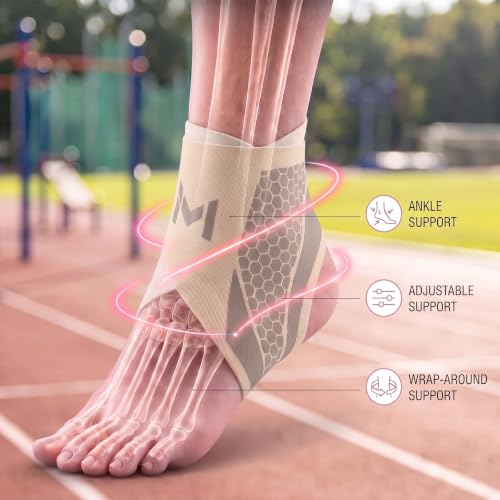 Ankle Brace for Women 2-Pack Compression Ankle Support Brace - color: Skin