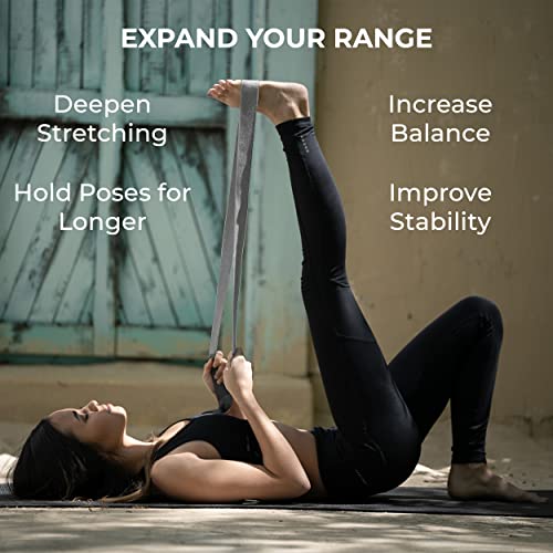 Bulk Yoga Straps, 10 Pack, 6ft, D-Ring Buckle - color: Cool Gray