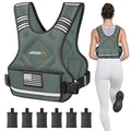 APEXUP Adjustable Weighted Vest, 4-10lb/12-18lb/20-32lb Vest with 6 Ironsand Weights and Large Pocket, Weight Vest for Men Women Strength Training, Running, Walking - color: Grey, size: 20-32lbs
