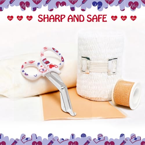Chumia 12 Pcs Nursing Scissor, Nurse Week Gifts Bulk, 5.7" Blade Tape - style: Nurses' Day Style