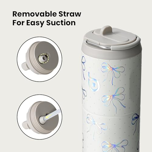 BOTTLE BOTTLE Insulated Water Bottle 24oz with Straw Lid and Handle Sports - color: Bling Bow