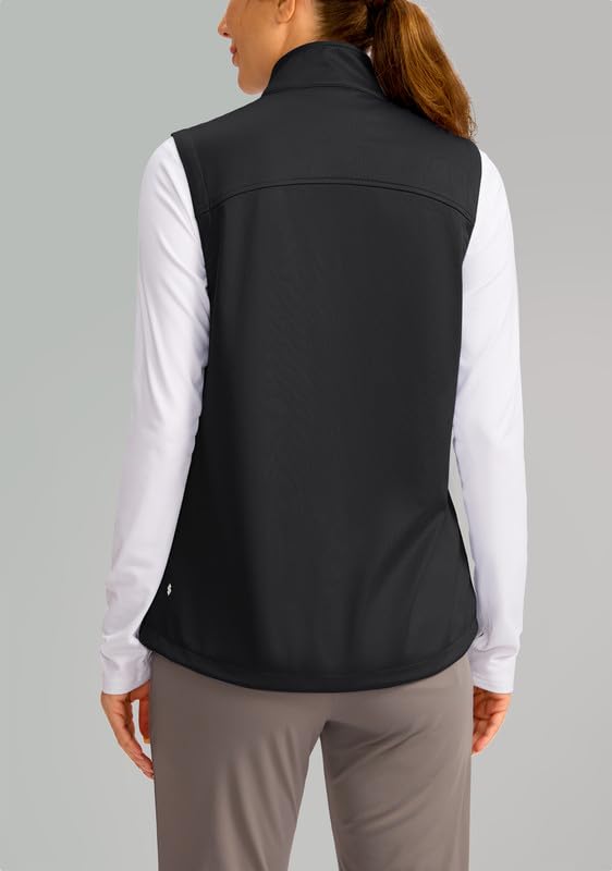 Soothfeel Women's Vest with 4 Pockets Lightweight Jacket Hiking Travel - color: Black, size: X-Small