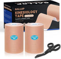 GALLOP Kinesiology Tape 4-Inch Wide – 2 Rolls (16.4ft Each) + Scissors – Waterproof, Latex-Free Athletic Muscle Support Tape for Workout & Sports