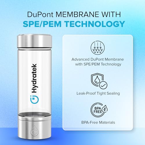 Hydrogen Water Bottle Generator with SPE/PEM Technology, Ionized Water Bottle, Portable Hydrogen Water Ionizer Machine 420 ml for Gym, Hiking, Cycling, Running & Outdoor Use