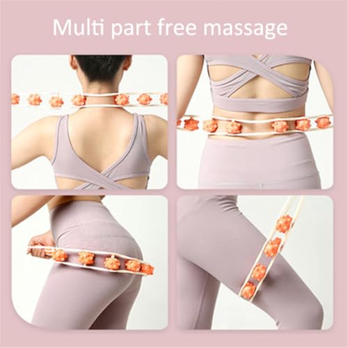 Back Massage Roller Rope, Manual Balll Pull Back Strap with 8 Rollers, Handheld Cellulite Self Massage Tool for Body Shaping, Leg Muscle Relief (Orange) - color: Orange