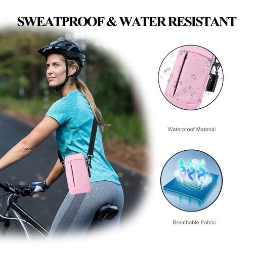 Phone Holder for Running Armband Cell Phone Holder,Small Purses for Women Crossbody Kids,iPhone 17 16 15 14 13 12 11 Pro Max Xs Xr X 8 7 Plus SE Mini Galaxy Ultra S26 Note Bags Gym Arm Bands - color: 2-Pink with Crossbody Bag&Hook