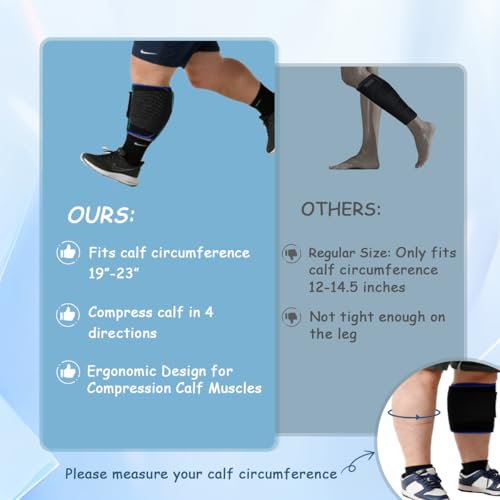 King Mills 3XL Compression Calf Sleeves, Plus Size Men & Women, Black, 1pk - color: Black