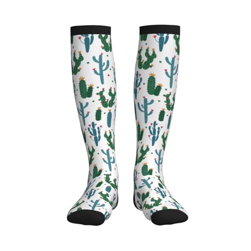 Crazy Fun Compression Socks, Unisex Knee High Support Socks - color: Cactus