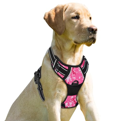 BARKBAY Dog Harness No Pull for Small Sized Dog Front Back Clips,Dog Vest - color: Pink Camo, size: X-Small(Chest:15.5-19.5”)