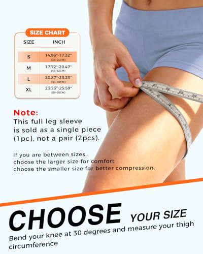 Copper Leg Compression Sleeve Ultra Breathable Full Leg Compression Sleeve