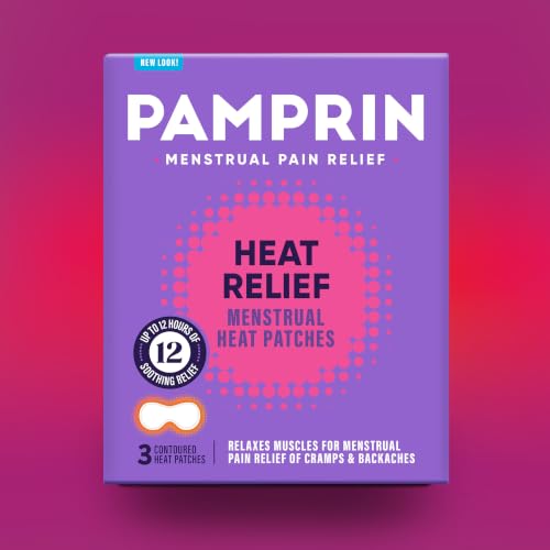 Pamprin Heat Relief Menstrual Patches for Portable Menstrual Pain Relief of Cramps and Backaches, 3 Count - style: Heat Patches