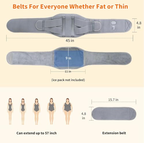 CUEHEAT Heated Waist Belt with Vibration, Cordless Lower Back Heating Pad
