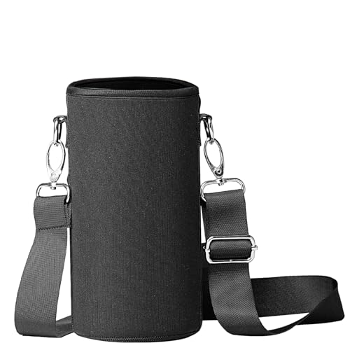 BUZIO Water Bottle Insulated Sleeve, Bottle Carrier with Strap - color: New Black, size: 32oz
