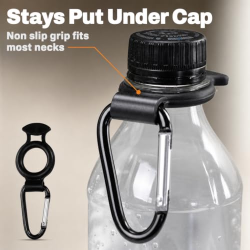 Iconikal 2-Pack Plastic Water Bottle Holder Rubber Grip Aluminum Carabiner