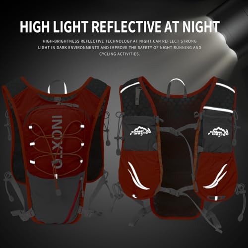 IX INOXTO Running Hydration Vest for Women Men with 500ML Soft Flask - color: orange with 500ml