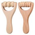 SHINEOFI 2 pcs Wooden Massage Roller Stick Handheld Foot Roller Massager for Acupoint Massage Compact Wood Therapy Tool for Shoulder Neck Legs Arms Back Travel Use