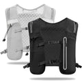 2 Pcs Running Vest for Women Men, Reflective Running Vest with Adjustable Waistband & Phone Pocket, Outdoor Pack Lightweight Breathable Backpack for Marathon Hiking - color: Black, Gray
