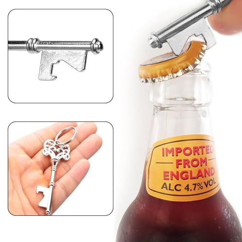 Beer Belt with Beer Bottle Opener Keychain,Beer Holster,Water Bottle Drink Beer Belt Holder,Grilling Beer Gifts for Men Father Day Christmas,Cool Bottle Opener Beer Accessories for Beer Drinker/Lovers - color: Black With Silver Bottle Opener