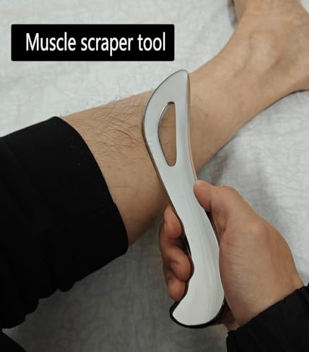 Stainless Steel Muscle Scraper Tool Set, 3-Piece IASTM Physical Therapy Massage Tools for Myofascial Release and Muscle Recovery 14inch Long bar(Double Edge) - style: Robulove-D2