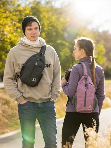 WATERFLY Crossbody Sling Backpack Sling Bag Travel Hiking Chest Bags Daypack (Teal blue) - color: B-teal Blue