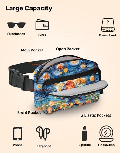Elephant Fanny Pack Fashion Belt Bag Lightweight Waist Pouch with Adjustable Strap Mini Crossbody Bags for Women Travel Sports Running - color: Dark Blue