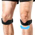 2pcs Patellar Tendon Support Strap, Black Silicone Adjustable Anti-Slip Ergonomic Knee Brace for Women Men, Patella Stabilizer Band for Running Football Basketball Hiking