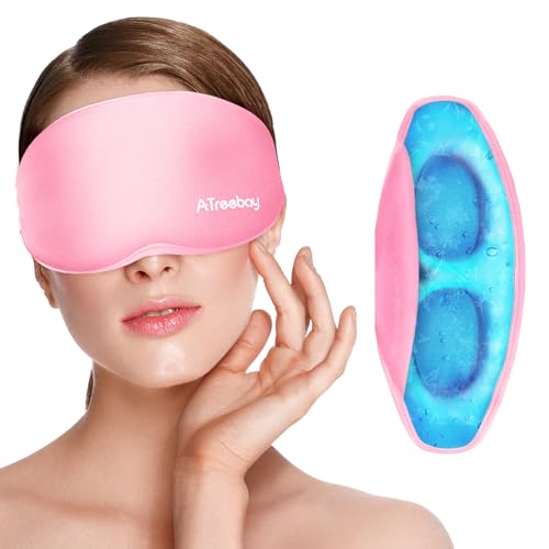 Cooling Eye Mask for Puffy Eyes, Ice Eye Pack After Surgery Relief - Reuable Cold Compress for Dry Eye - Comfortable Perfect Fit Gel Sleep Mask, Pink of 3D - color: Pink of 3d