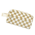 Small Insulated Lunch Bag: Reusable Small Lunch Box, Mini Soft Cooler Bag - color: Khaki Check