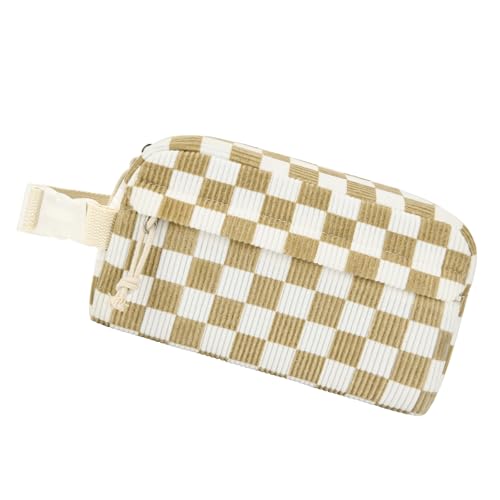 Small Insulated Lunch Bag: Reusable Small Lunch Box, Mini Soft Cooler Bag - color: Khaki Check