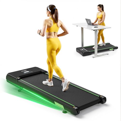 AKLUER Walking Pad Treadmill with 12% Auto Incline Adjustable Handlebar - color: deep black
