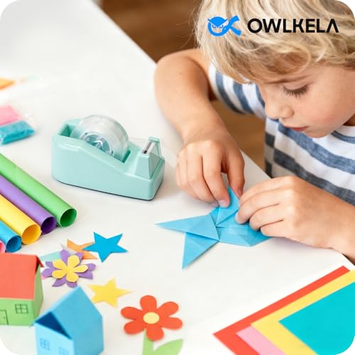 OWLKELA Lightweight Desktop Tape Dispenser, Green, 1 Pack - color: Green, size: 1 Pcs