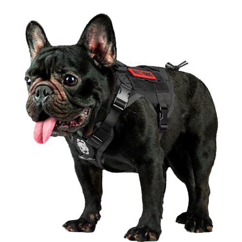 OneTigris Tactical Dog Harness with Handle for Small Medium Dogs Black S - color: Black, size: Small